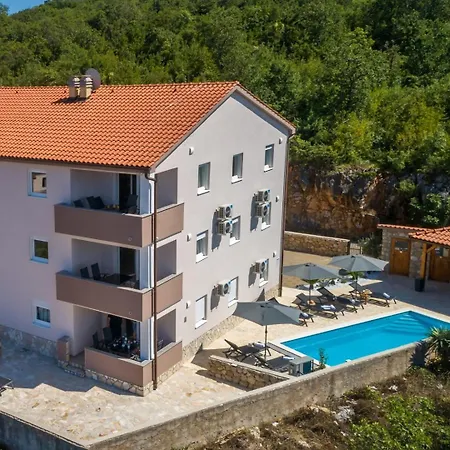 Capri With Heated Pool And Sea View On Krk Island Vendégház