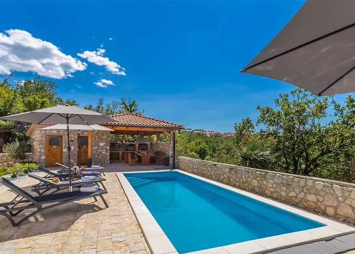 Capri With Heated Pool And Sea View On Krk Island 게스트하우스 클림노